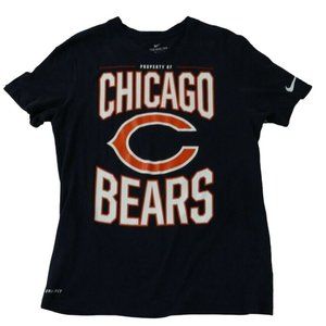 CHICAGO BEARS Shirt Women's Nike Tee Short Sleeve Crew Neck Blue Large